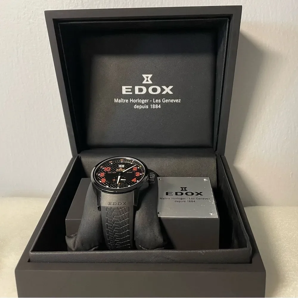 EDOX WRC Rally Watch‎ 64008-37N-NOR Orange Black Stainless Steel Sporty